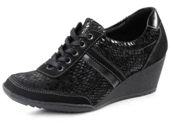 ELENA EDEN Damenschuhe|Schuhe>Schnürschuh mit Nappaleder-Besätzen SCHWARZ