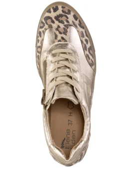 ELENA EDEN Damenschuhe|Schuhe></noscript>Schnür-Sneaker aus genarbtem Nappaleder
