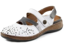 ELENA EDEN Schuhe|Damenschuhe>Slipper aus teilweise geprägtem Nappaleder WEISS-GRAU