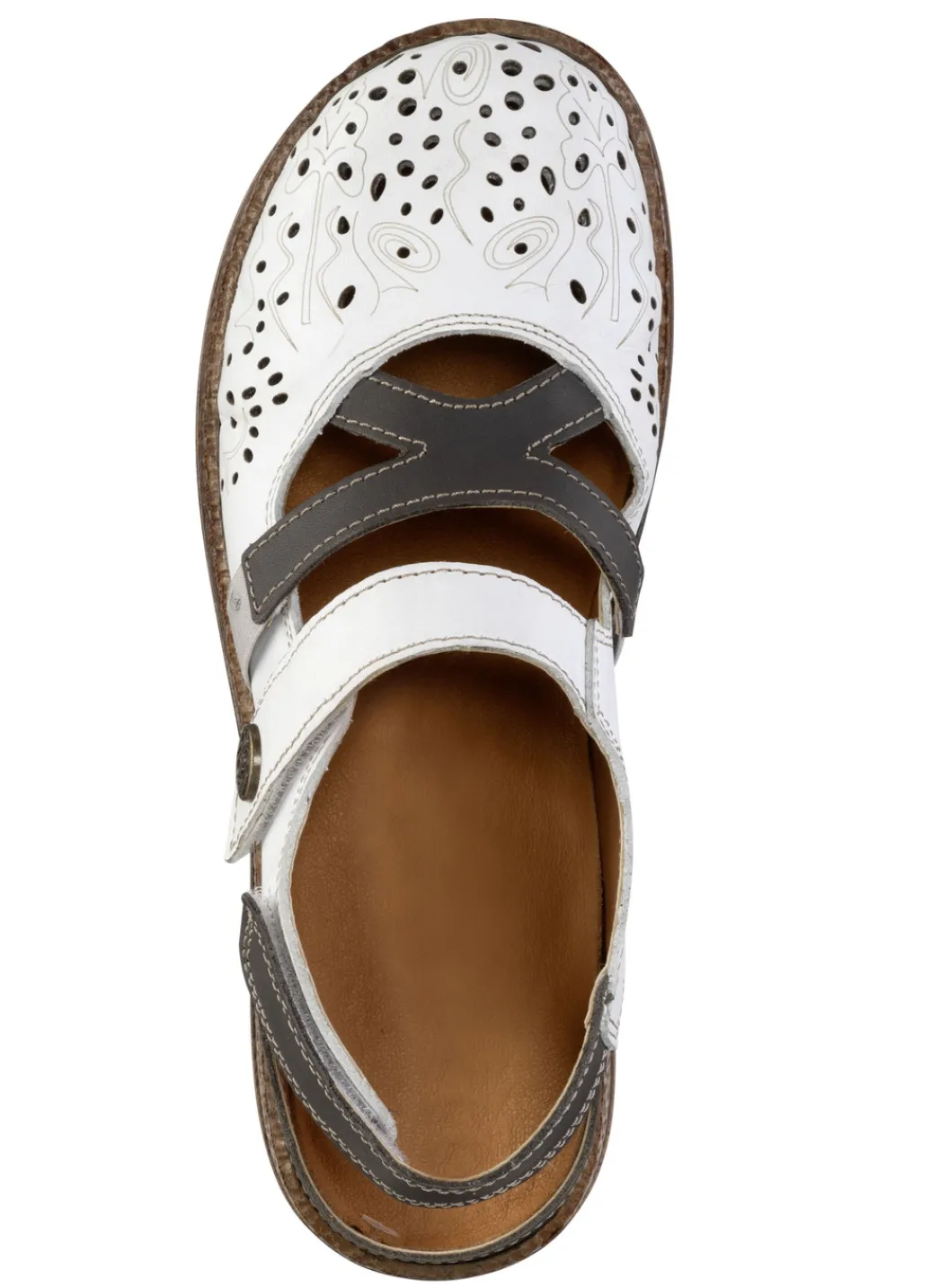 ELENA EDEN Schuhe|Damenschuhe>Slipper aus teilweise geprägtem Nappaleder WEISS-GRAU