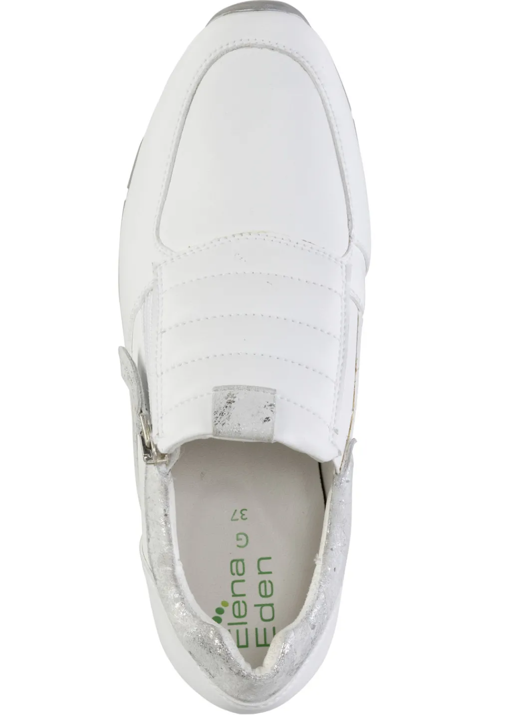 ELENA EDEN Schuhe|Damenschuhe>Sneaker aus Nappaleder und silbergrau geprägtem Veloursleder