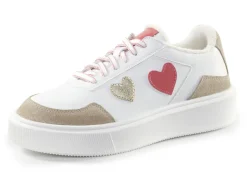 ELENA EDEN Schuhe|Damenschuhe>Sneaker mit niedlichen Herzchen besetzt WEISS-BUNT