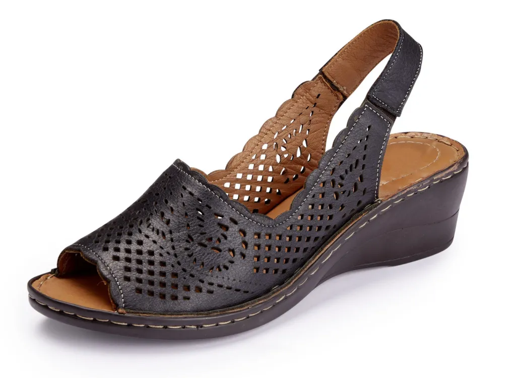 ELENA EDEN Damenschuhe|Schuhe>, sommerliche Damen-Sandaletten, Weite G, aus Leder