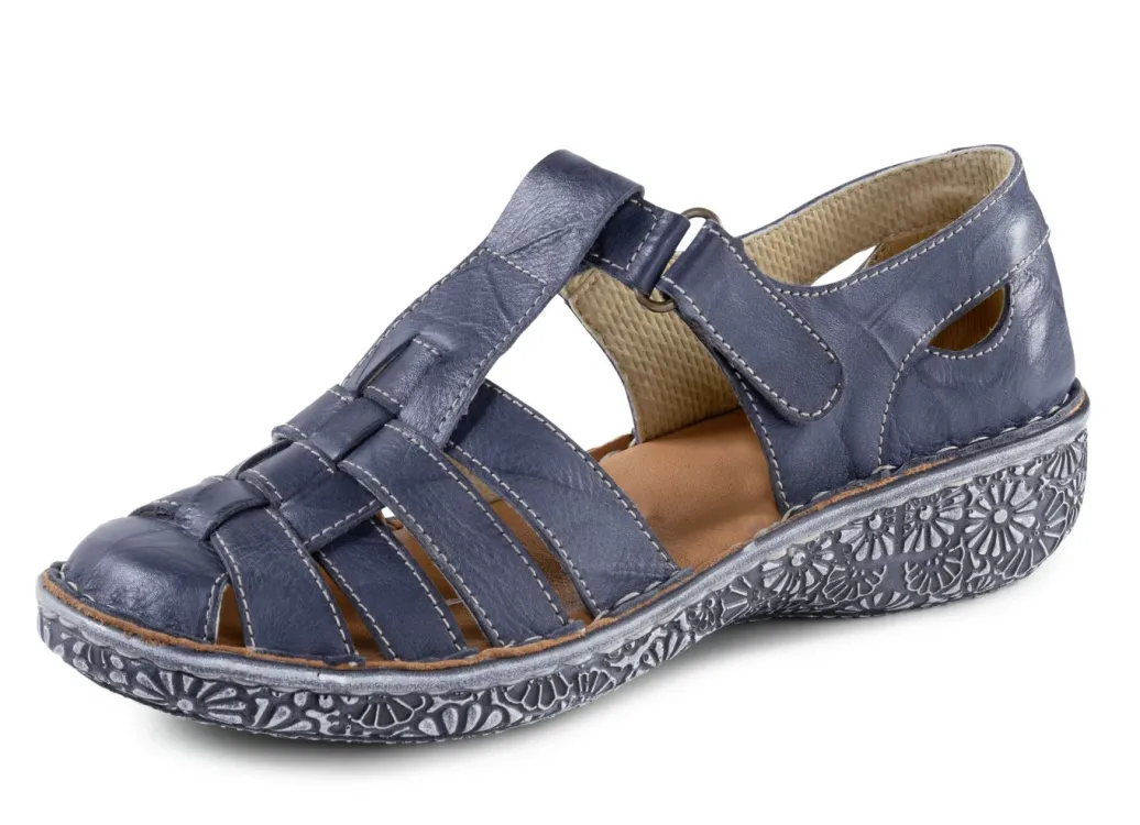 ELENA EDEN Damenschuhe|Schuhe>, sommerliche Damen-Slipper, Weite G, mit Klettspange