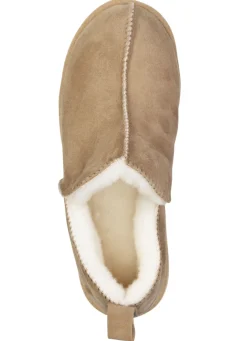 ELENA EDEN Damenschuhe|Schuhe></noscript>, warme Damen-Hausschuhe, Weite G, mit Lammfell TABAKBRAUN