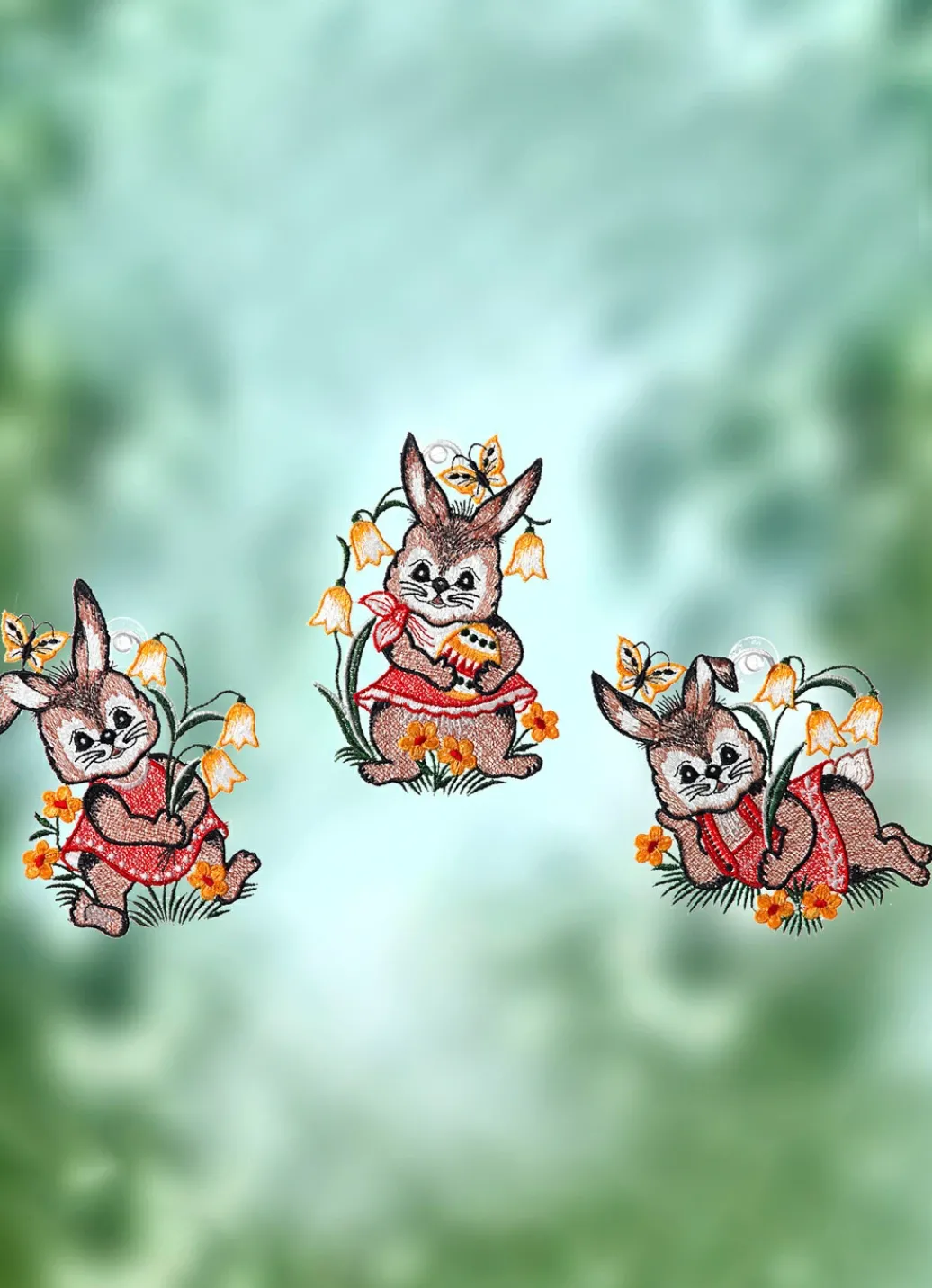 PLAUENER SPITZE Heimtextilien|Dekoration>3er-Set Fensterbilder aus BUNT