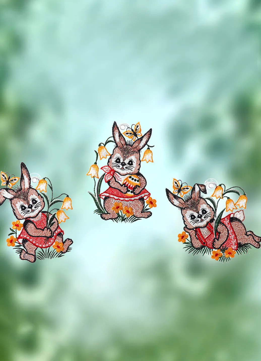 PLAUENER SPITZE Heimtextilien|Dekoration>3er-Set Fensterbilder aus BUNT