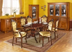 Möbel></noscript>Esszimmer-Möbel mit Wurzelholzfurnier