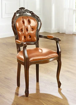 Möbel></noscript>Esszimmer-Stühle und Sessel mit Lederbezug