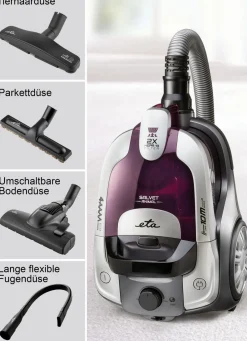 Technik|Staubsauger>eta Bodenstaubsauger mit elektronischer Saugkraftregulierung LILA-SILBER
