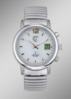ETT Herrenuhren>-Funk-Solar-Herrenuhr im Titanlook