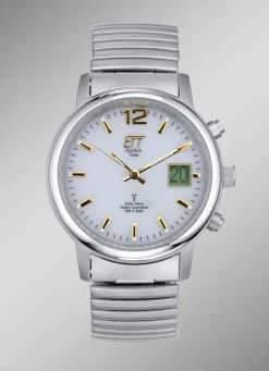 ETT Herrenuhren>-Funk-Solar-Herrenuhr im Titanlook