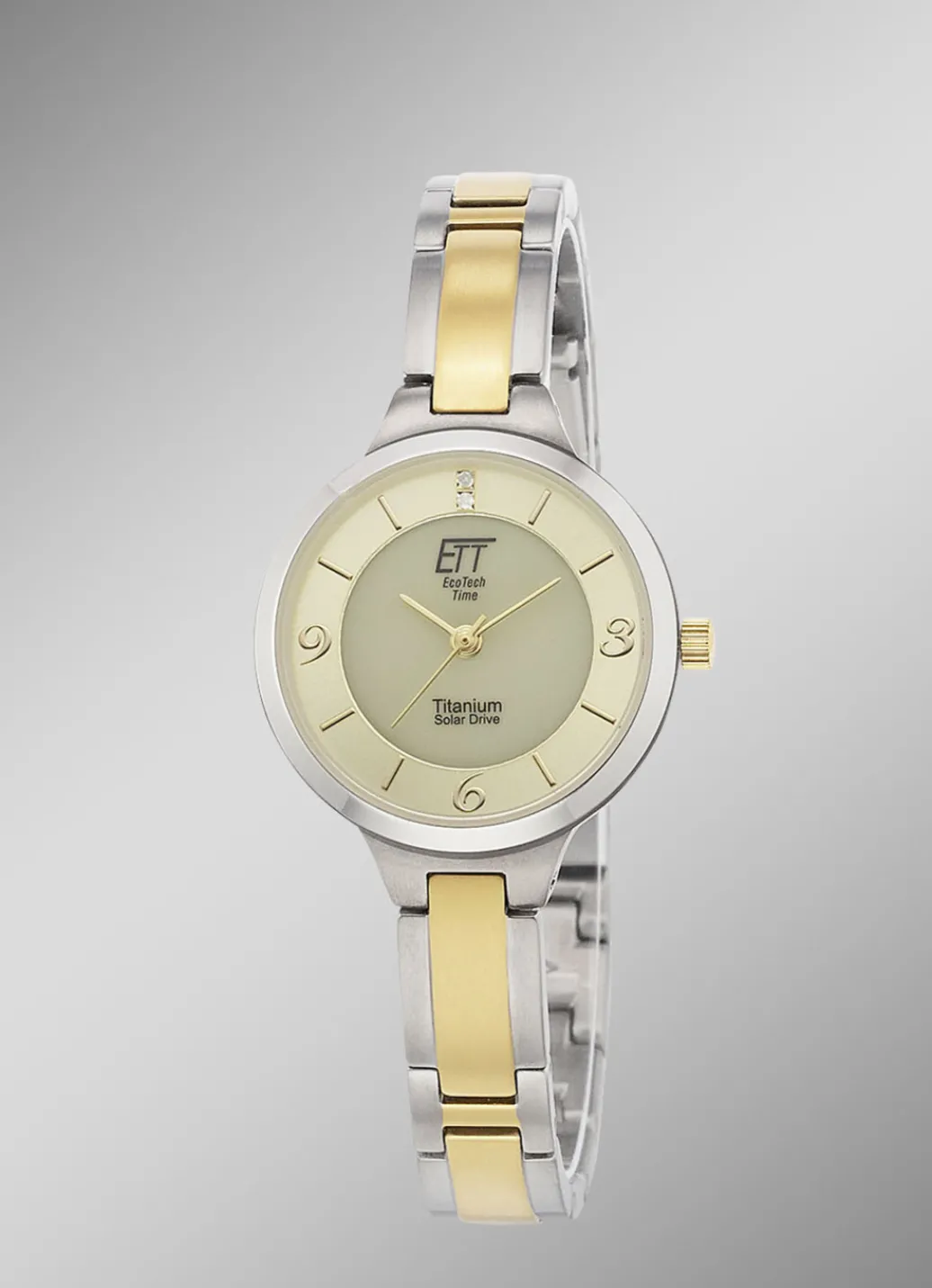 ETT Damenuhren>-Solar-Damenuhr mit Titanbandgehäuse