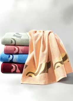 Heimtextilien>Fabelhafte Frottier-Serie mit bedruckter Jacquard-Bordüre