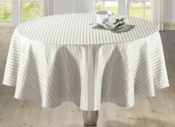 Heimtextilien>Feine Tisch- und Raumdekoration mit glänzendem Streifendessin