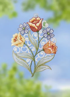 PLAUENER SPITZE Heimtextilien|Dekoration>Fensterbild aus echter BUNT