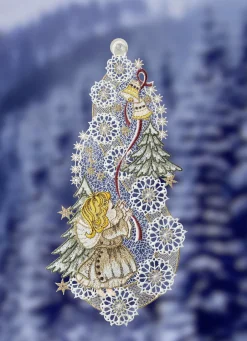 PLAUENER SPITZE Fensterdekorationen|Dekoration>Fensterbild aus echter GOLD