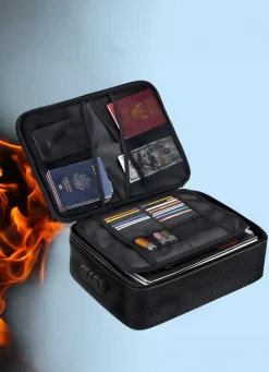 Sicherheit></noscript>Feuerfester Dokumentenkoffer SCHWARZ