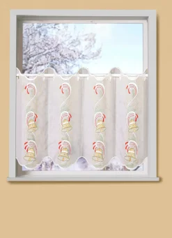 PLAUENER STICKEREI Fensterdekorationen|Heimtextilien>Filigraner Kurzstore ECRU