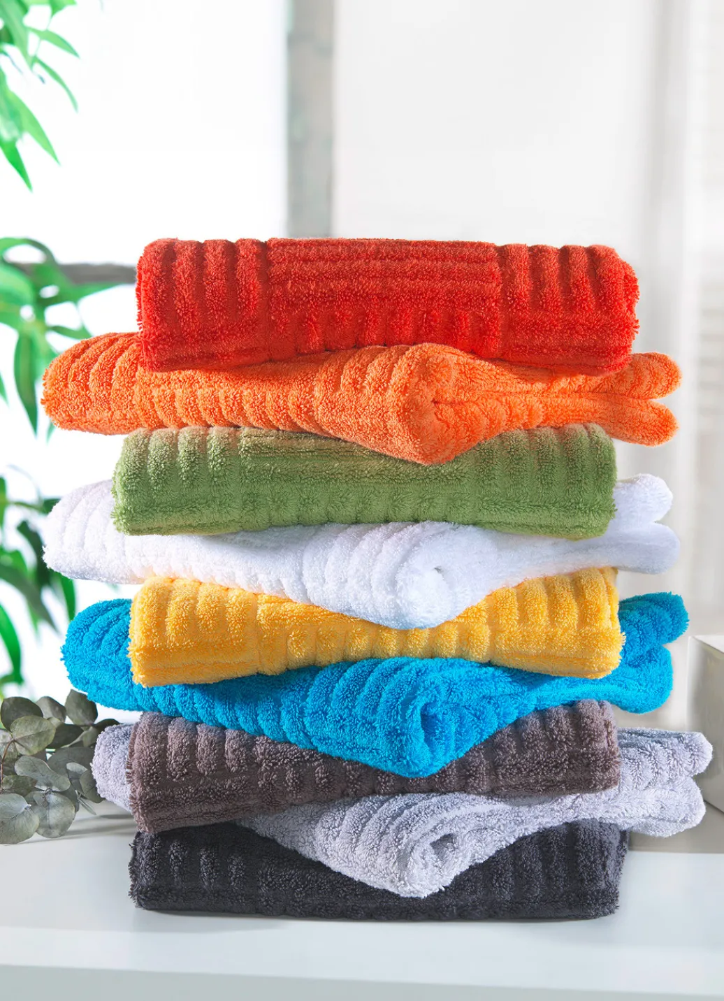 Heimtextilien>Flauschig weiche Frottier-Serie mit Hoch-Tief-Struktur