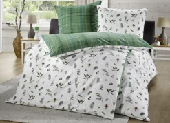 KAEPPEL Heimtextilien>Flauschig weiche Wende-Bettwäsche aus reiner Baumwolle GRÜN