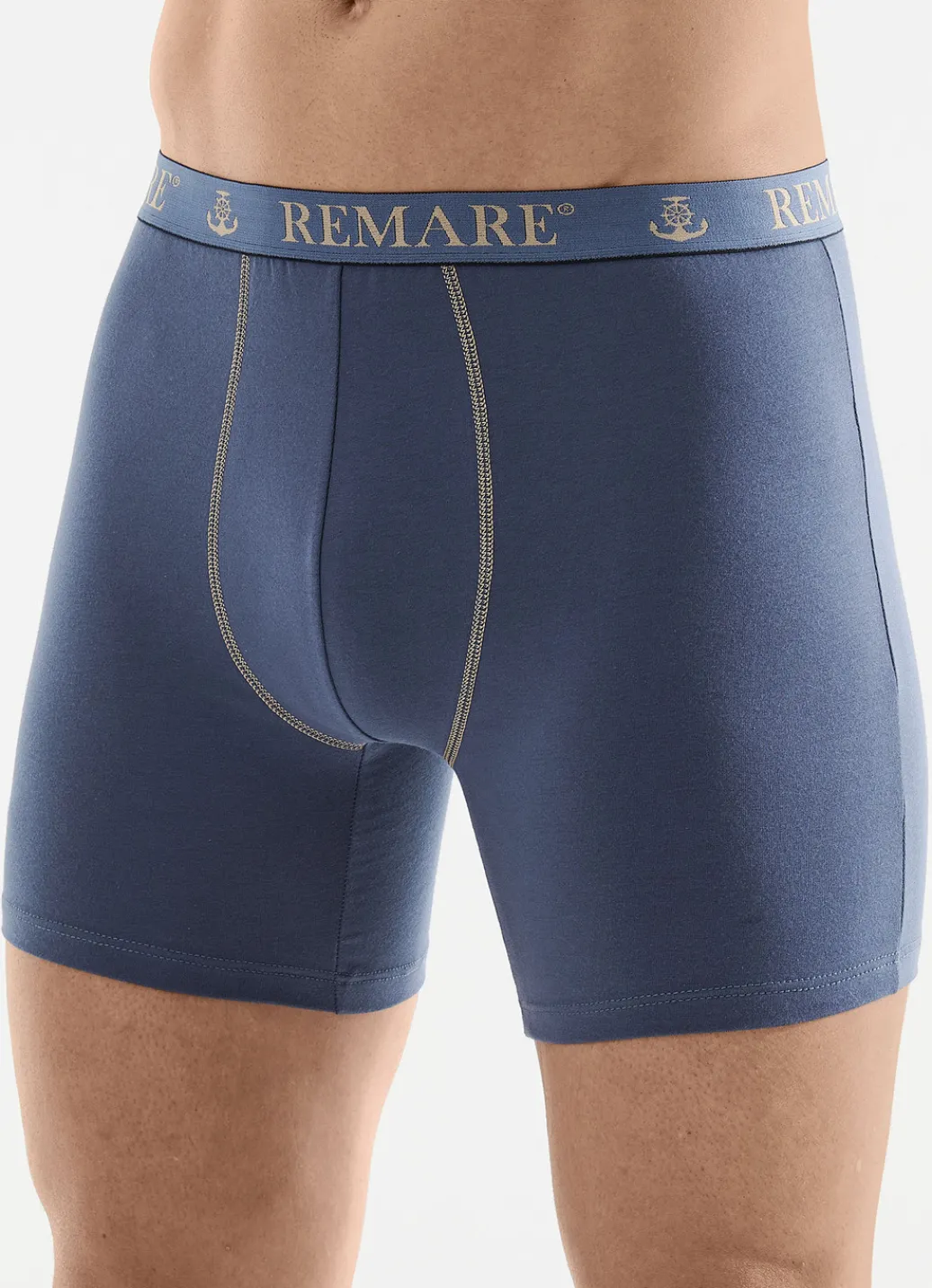 Wäsche|Herrenwäsche>Fünferpack Pants mit Elastikbund 3X JEANSBLAU, 2X HELLBLAU