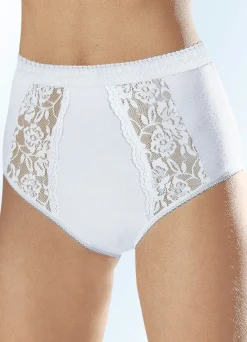 Wäsche|Damenwäsche>Fünferpack Slips mit elastischen Spitzeneinsätzen