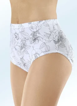 Damenwäsche|Wäsche>Fünferpack Slips mit Gummizug WEISS-SCHWARZ