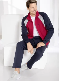 Sport- & Freizeitmode>Freizeitanzug mit Seitentaschen ROT-MARINE-GRAU