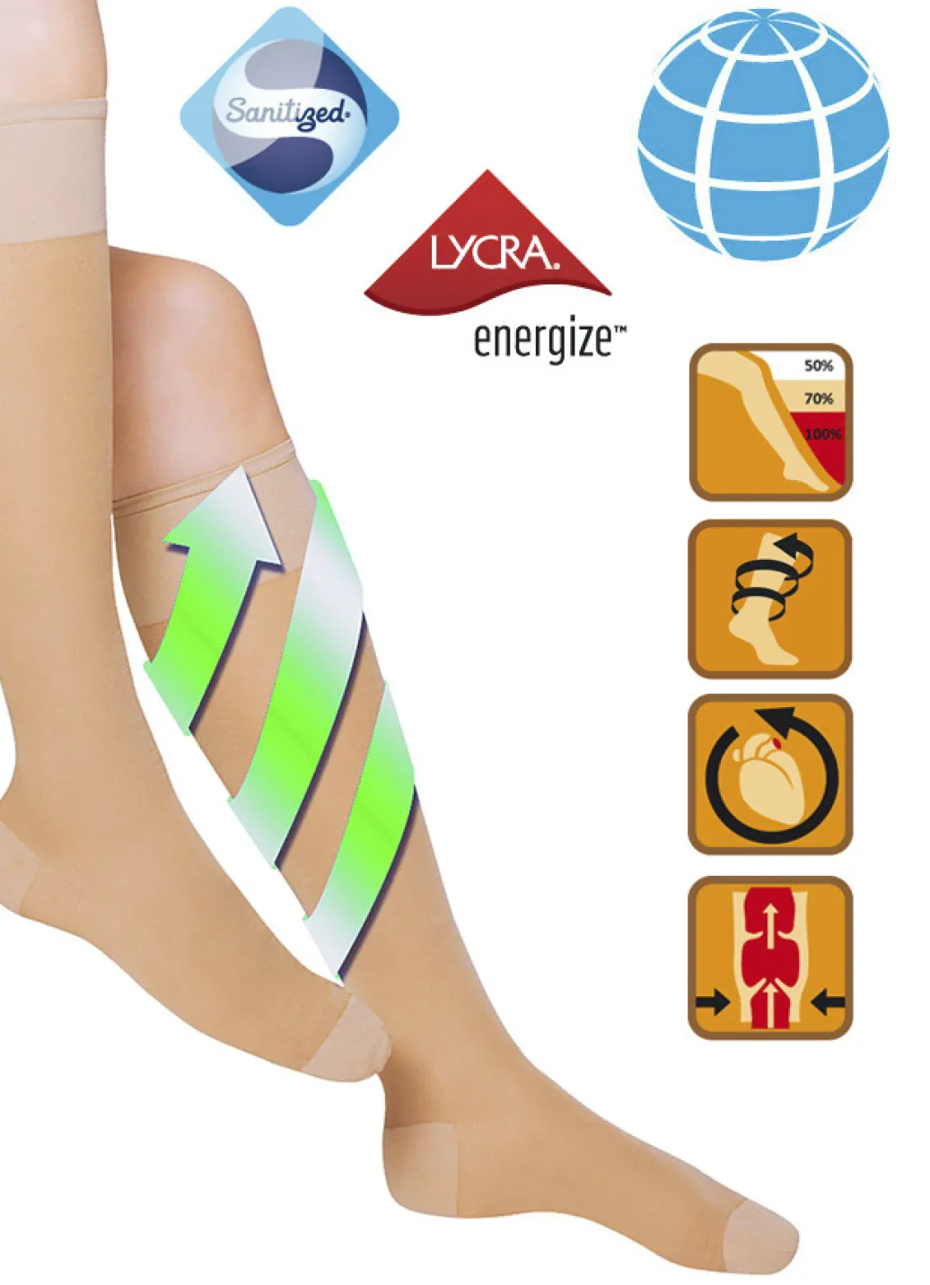 Bekleidung & Strümpfe>Fresh-Travel Stützkniestrümpfe, 3er-Pack