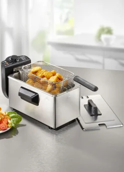 Technik|Elektrische Küchengeräte>Fritteuse SILBER-SCHWARZ