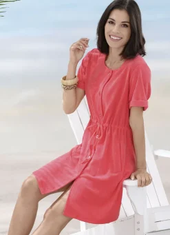 Bade- & Strandmode|Kleider></noscript>Frottier-Kleid mit durchgehender Knopfleiste