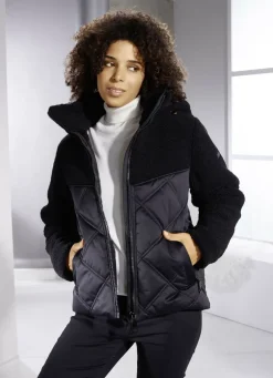 Linea Primero Jacken & Mäntel>Funktionsjacke in trendstarkem Materialmix SCHWARZ