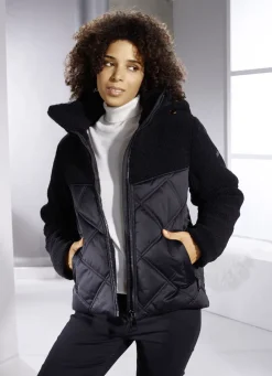 Linea Primero Jacken & Mäntel>Funktionsjacke in trendstarkem Materialmix SCHWARZ