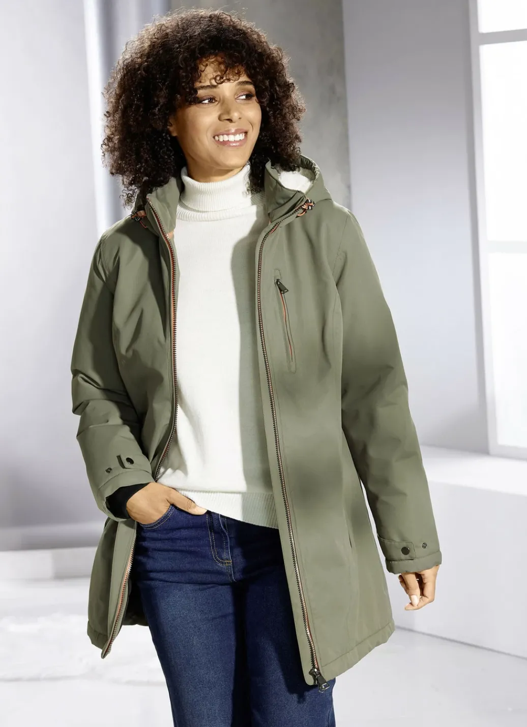 Jacken & Mäntel>Funktionsjacke mit fester Kapuze HELLOLIV