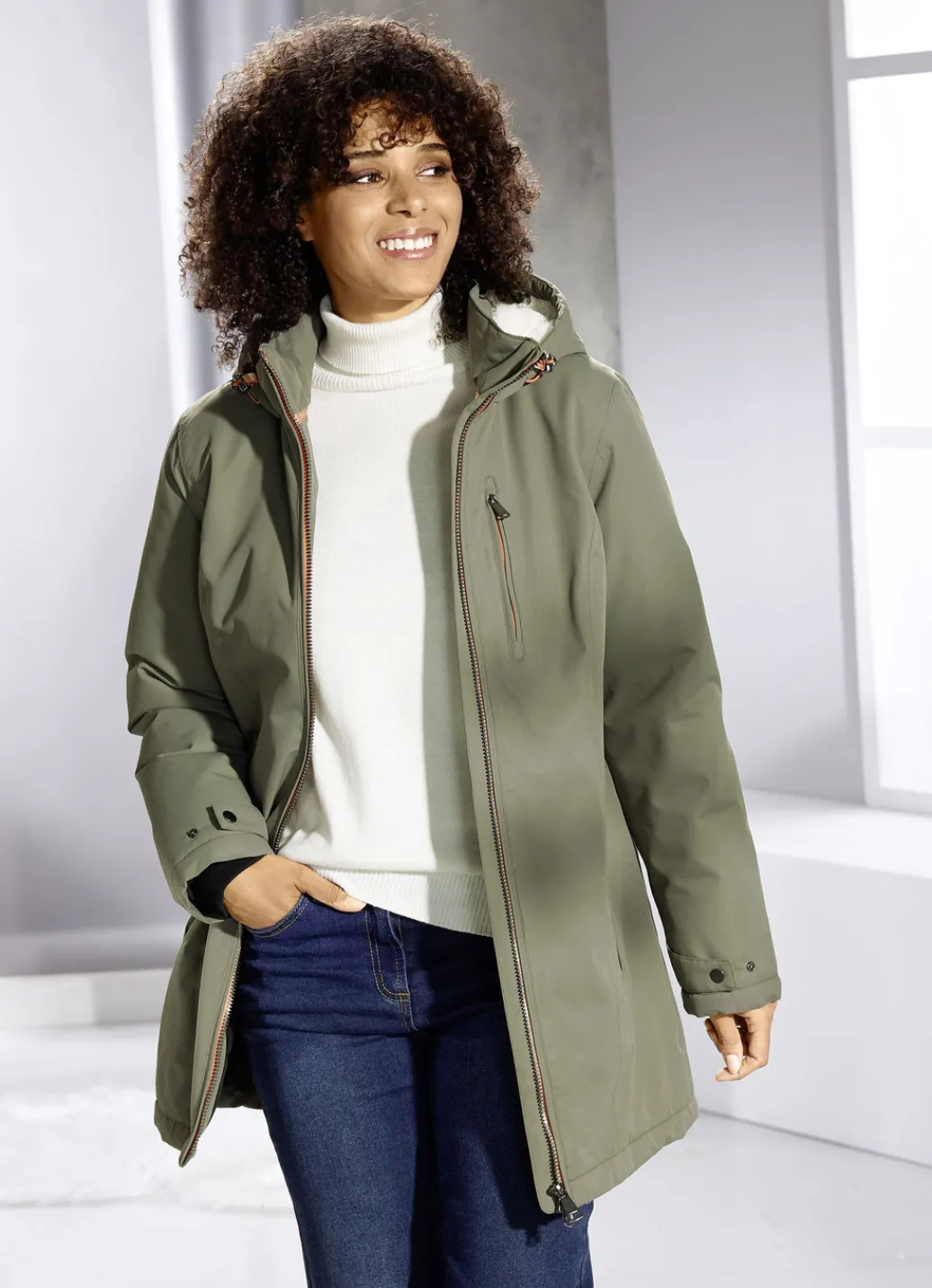 Jacken & Mäntel>Funktionsjacke mit fester Kapuze HELLOLIV