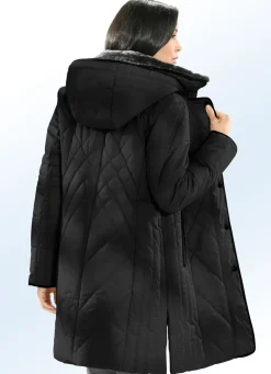 Jacken & Mäntel>Funktions-Kurzmantel kontrastfarbenen Nappaleder-Imitatpaspeln