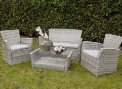 Gartenmöbel></noscript>Garten-Lounge, 4-teilig mit Auflagen GRAU