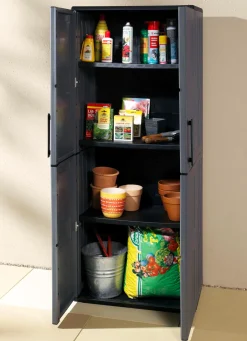 Gartenmöbel></noscript>Gartenschrank mit soliden Stahlscharnieren GRAU