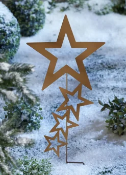 Außendekorationen>Gartenstecker Sterne aus farbenem Metall ROST