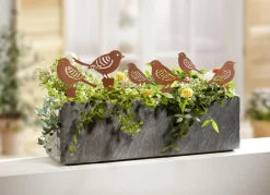 Außendekorationen|Gartendekoration>Gartenstecker "Vögel", 6-teilig ROST