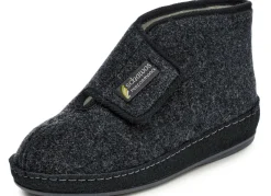 Herrenschuhe|Schuhe>Gefütterte Herren-Hausschuhe, mit Schurwolle ANTHRAZIT-SCHWARZ