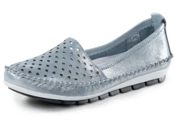 Gemini Schuhe|Damenschuhe>Mokassin-Slipper aus weichem, glänzend geprägtem Nappaleder