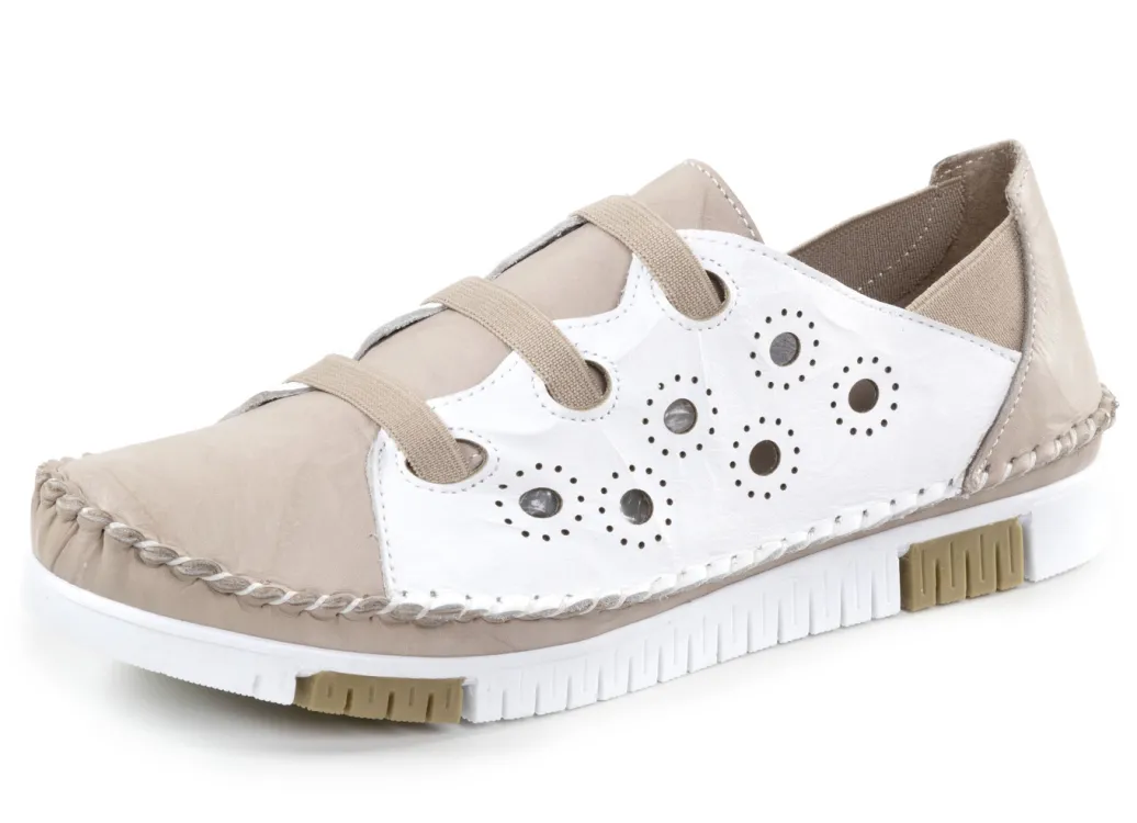 Gemini Schuhe|Damenschuhe>Mokassin-Slipper mit dezenter Knitter-Struktur