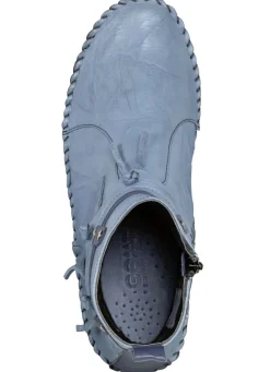 Gemini Schuhe|Damenschuhe></noscript>Mokassin-Stefelette mit Knitter-Struktur