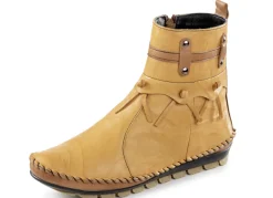 Gemini Schuhe|Damenschuhe></noscript>Mokassin-Stefelette mit Knitter-Struktur