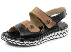 Gemini Schuhe|Damenschuhe>Sandale mit Metallschmuck SCHWARZ-COGNAC