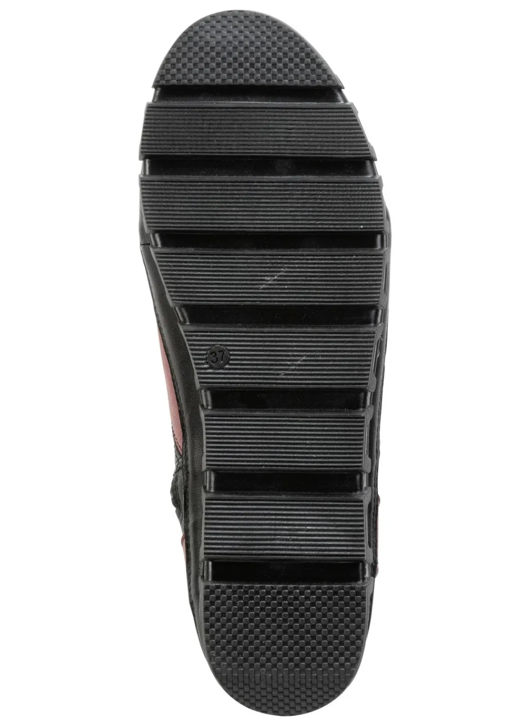 Gemini Schuhe|Damenschuhe>Schnür-Bootie mit Knitter-Struktur SCHWARZ-ROT-GRÜN