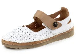 Gemini Schuhe|Damenschuhe>Slipper aus Nappaleder WEISS-CAMEL