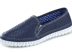 Gemini Schuhe|Damenschuhe>Slipper mit sommerlich perforiertem Rind-Nappaleder